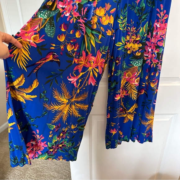 Cynthia Rowley Casual Floral Flower Resort Vacation Beach Coastal Wide Leg Pants - Picture 2 of 7